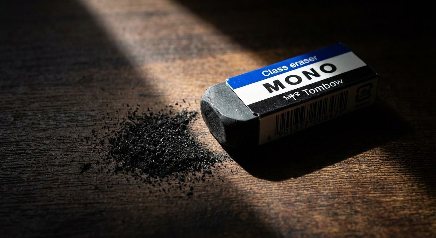 A dramatic shot of the classic Tombow MONO